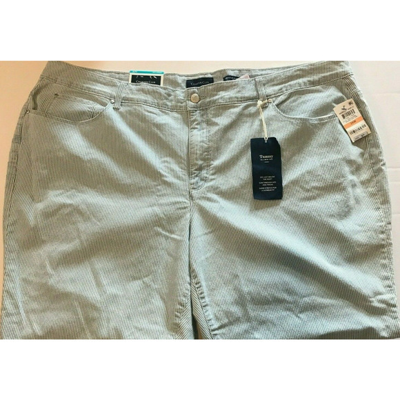 Charter Club Women Plus Bristol Skinny Leg Ankle Jeans Pinstripe Denim 26 W $74 - Picture 2 of 7